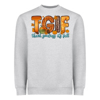 Heather Grey tgif thank goodness it s fall Heavyweight Sweatshirt - Zillion Design Studio
