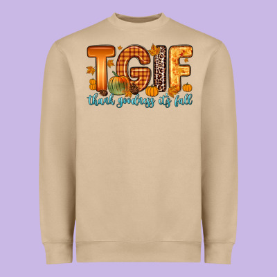 Tgif Thank Goodness It S Fall Heavyweight Sweatshirt Designed By Zillion Design Studio