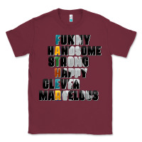 Burgundy father words Classic Tee - AdoDesignShop