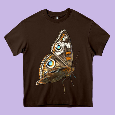 Flying Common Buckeye Butterfly Heavy Core Tee Designed By Lillyallendesigns
