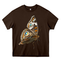 Chocolate Brown Flying Common Buckeye Butterfly Heavy Core Tee - LillyAllenDesigns