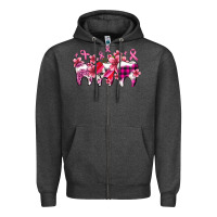 Charcoal Heather cancer ribbon with teeth Zipper Hoodie - AdoDesignShop