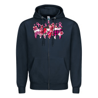 Navy cancer ribbon with teeth Zipper Hoodie - AdoDesignShop