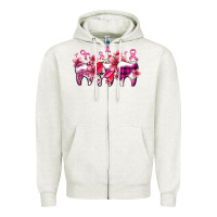 Oatmeal Heather cancer ribbon with teeth Zipper Hoodie - AdoDesignShop