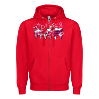 Red cancer ribbon with teeth Zipper Hoodie - AdoDesignShop