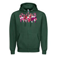 Sports Green cancer ribbon with teeth Zipper Hoodie - AdoDesignShop