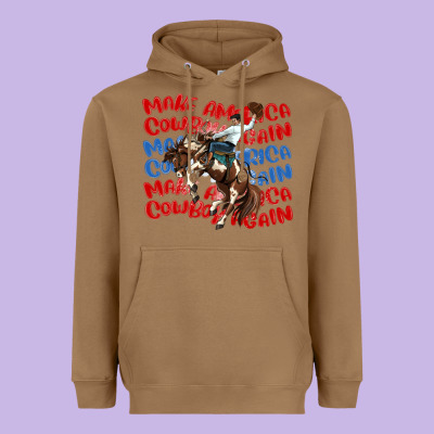 Make America Cowboy Again Heavyweight Hoodie Designed By Maliassmallbusiness