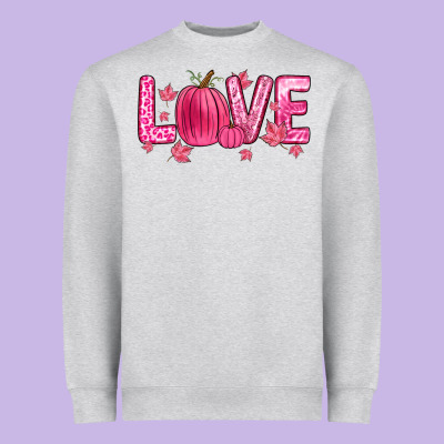 Love Breast Cancer Heavyweight Sweatshirt Designed By Zillion Design Studio