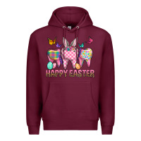 Burgundy Happy Easter Dental And Egg Premium Hoodie - BundleAndBundleShop