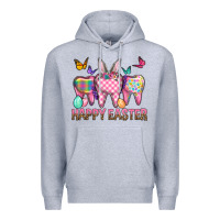 Heather Grey Happy Easter Dental And Egg Premium Hoodie - BundleAndBundleShop