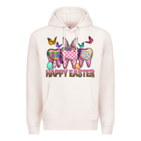 Pale Pink Happy Easter Dental And Egg Premium Hoodie - BundleAndBundleShop