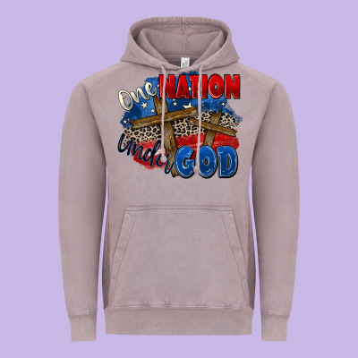 One Nation Under God Vintage Hoodie Designed By Zillion Design Studio