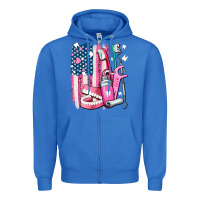 True Royal American flag and dental elements with teeth Zipper Hoodie - AdoDesignShop