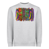Heather Grey mardi gras brushstroke Heavyweight Sweatshirt - RanaPortraitStore
