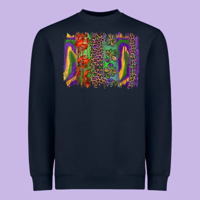 Mardi Gras Brushstroke Heavyweight Sweatshirt Designed By Ranaportraitstore
