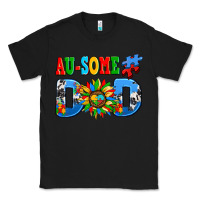 Black ausome autism dad Classic Tee - AdoDesignShop