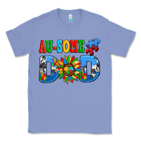 Colony Blue ausome autism dad Classic Tee - AdoDesignShop