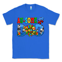 True Royal ausome autism dad Classic Tee - AdoDesignShop