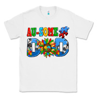 White ausome autism dad Classic Tee - AdoDesignShop