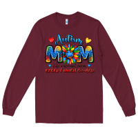 Burgundy autism mom like a normal mom except much cooler Long Sleeve Tee - JahusDesignShop