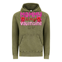 Vintage Olive mommy is valentine Vintage Hoodie - texasbilliewilder