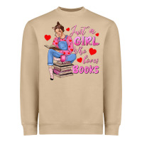 Mushroom just a girl who loves books Heavyweight Sweatshirt - texasbilliewilder