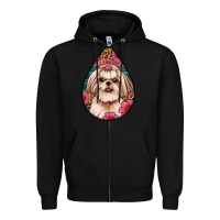Black shih tzu teardrop earrings Zipper Hoodie - Artiststas