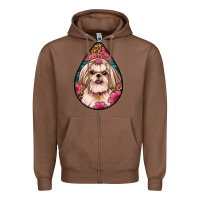 Chestnut shih tzu teardrop earrings Zipper Hoodie - Artiststas