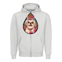 Dove Grey shih tzu teardrop earrings Zipper Hoodie - Artiststas
