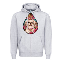 Heather Grey shih tzu teardrop earrings Zipper Hoodie - Artiststas