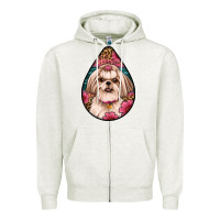 Oatmeal Heather shih tzu teardrop earrings Zipper Hoodie - Artiststas
