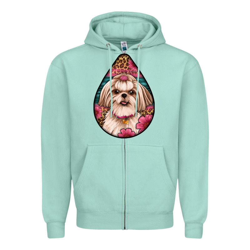 Shih Tzu Teardrop Earrings Zipper Hoodie by Artiststas | Teevron