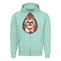 Seafoam shih tzu teardrop earrings Zipper Hoodie - Artiststas