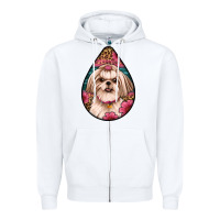 White shih tzu teardrop earrings Zipper Hoodie - Artiststas
