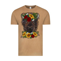 Vintage Camel bison face with flowers Vintage Tee - RanaPortraitStore