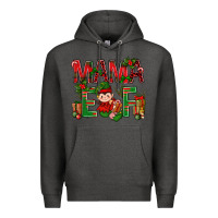 Charcoal Heather Mama Elf With Gift Christmas Premium Hoodie - BundleAndBundleShop