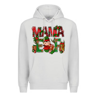 Dove Grey Mama Elf With Gift Christmas Premium Hoodie - BundleAndBundleShop