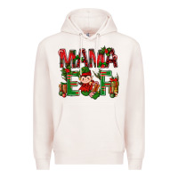 Pale Pink Mama Elf With Gift Christmas Premium Hoodie - BundleAndBundleShop