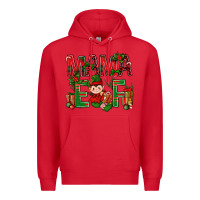 Red Mama Elf With Gift Christmas Premium Hoodie - BundleAndBundleShop