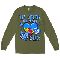 Army Green in april we wear blue Long Sleeve Tee - JahusDesignShop