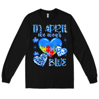 Black in april we wear blue Long Sleeve Tee - JahusDesignShop