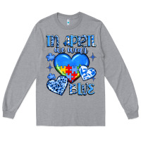 Heather Grey in april we wear blue Long Sleeve Tee - JahusDesignShop