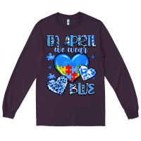 Plum in april we wear blue Long Sleeve Tee - JahusDesignShop