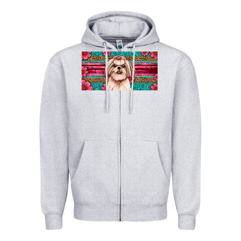 Shih Tzu License Plate Zipper Hoodie by Artiststas | Teevron