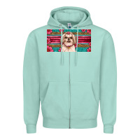 Seafoam shih tzu license plate Zipper Hoodie - Artiststas