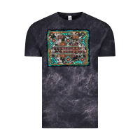 Cloud Black aztec background with gemstone and cowhide Vintage Tee - RanaPortraitStore
