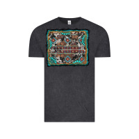 Vintage Black aztec background with gemstone and cowhide Vintage Tee - RanaPortraitStore