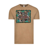 Vintage Coffee aztec background with gemstone and cowhide Vintage Tee - RanaPortraitStore