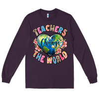 Plum teachers change the world Long Sleeve Tee - JahusDesignShop