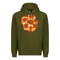 Army Green Thanksgiving Turkey With Tartan Patch Premium Hoodie - BundleAndBundleShop